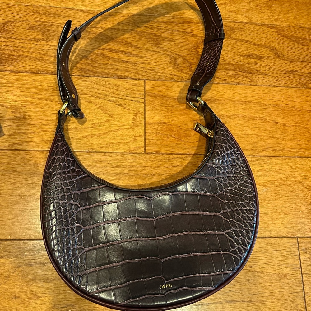 JW PEI Carly saddle bag - brown croc